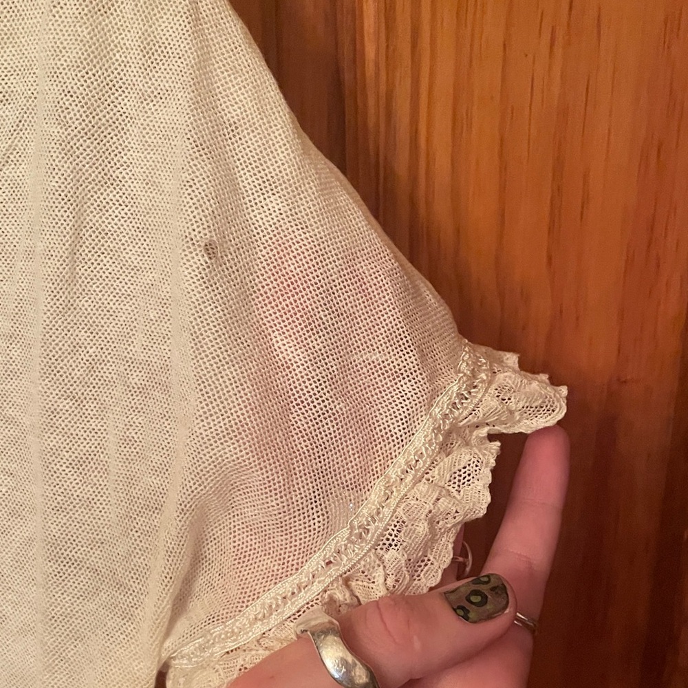 Women's White Ruffle Top - Picture 3 of 6